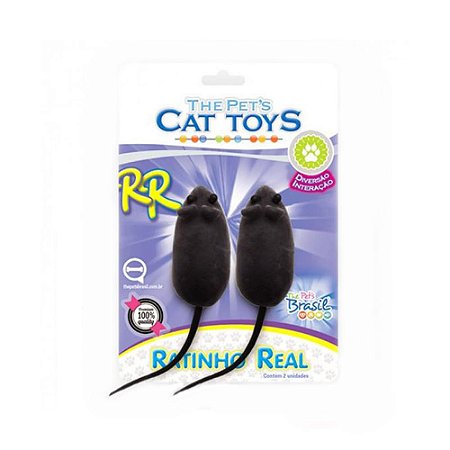 Kit C/2 Ratinhos Reais com Apito para Gatos
