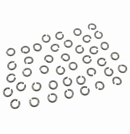 Argolinha Banho Grafite Para Montagem De Bijuterias 4mm - 200 Unidades