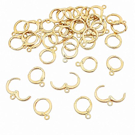 BASE PARA BRINCO ARGOLA TRANQUETA FOLHEADO A OURO 12mm - 40 UNIDADES