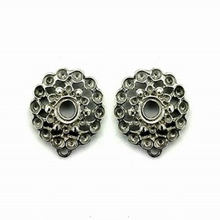 BASE COM ELO DE MONTAGEM P/COLAGEM DE STRASS NO BRUTO PACOTE C/3 PARES (SEM BANHO)