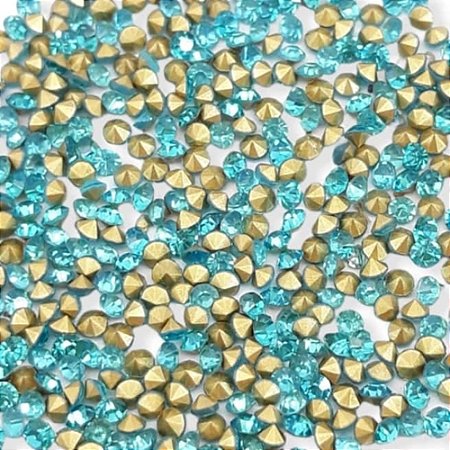 PEDRA DE STRASS AQUAMARINE CÔNICA PACOTE C/150 UNIDADES PP18/SS8.5