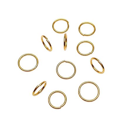 Argolinha Folheada A Ouro Para Montagem De Bijuterias 9mm - 50 Unidades