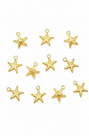 Pingente Estrela Do Mar Folheado A Ouro Para Bijuterias E Artesanatos - 30 Unidades