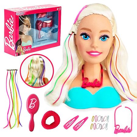 Boneca Barbie Busto Styling Head Com Acessórios Pentear 1255