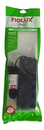 Filtro de Linha x Pro 8 Tomadas 10A 1,5m Preto - FIOLUX