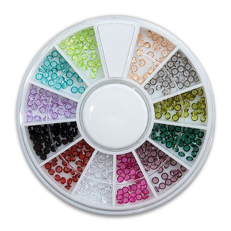 Disco Pedrarias Strass para Unhas Diamantes Cristais 2 mm