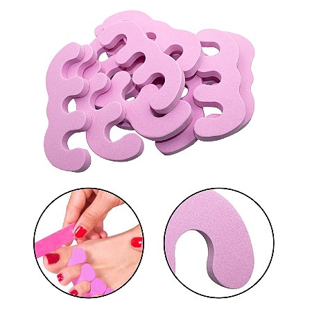 Kit Separador de Dedos Pé Pedicure Unha Eva Rosa 24 Unidades
