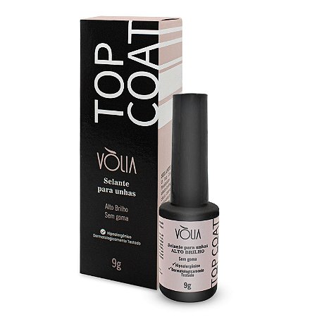 Top Coat Selante Unhas Gel Vòlia 9g Alto Brilho Sem Goma