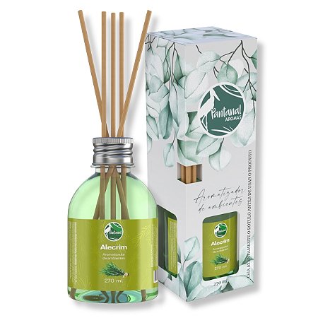 Aromatizador Ambientes Pantanal Aromas Alecrim 270ml Difusor Fragrância