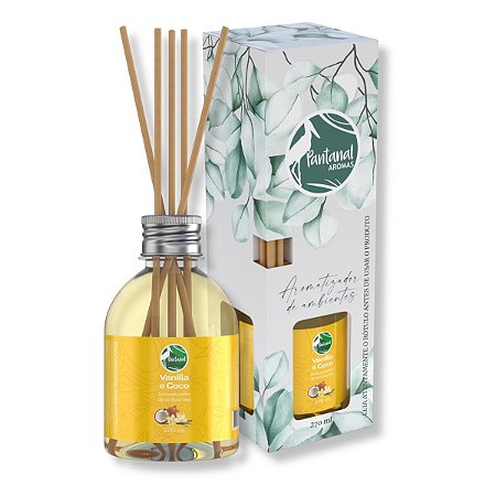 Aromatizador Ambientes Pantanal Aromas Vanilla e Coco 270ml Difusor Fragrância