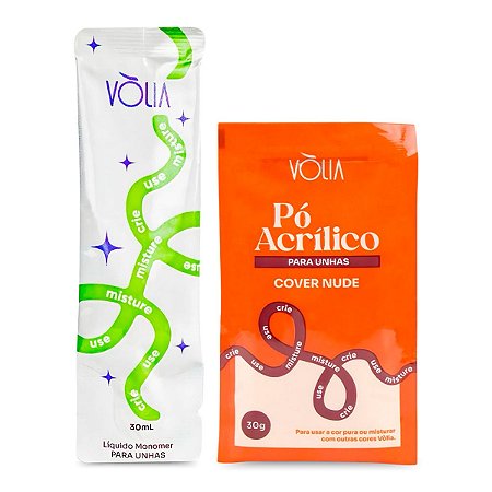 Kit Sachê Monomer + Pó Acrílico para Unhas Cover Nude Vòlia