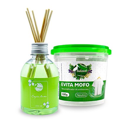 Kit Aromatizador Ambientes Capim Limão 270 ml + Evita Mofo