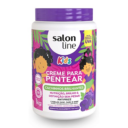 Creme Para Pentear Kids Cachos Brilhantes Uva Salon Line 1Kg