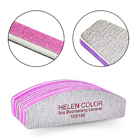 Kit 20 Mini Lixa Bumerangue 2 Lados Polidora Lavável Pequena Gramatura 100/180 Helen Color