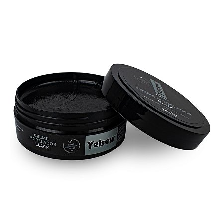 Creme Modelador Black Preto Cabelo Definição Penteados Fixação Prolongada Hidratação Antifrizz 100g, Yelsew