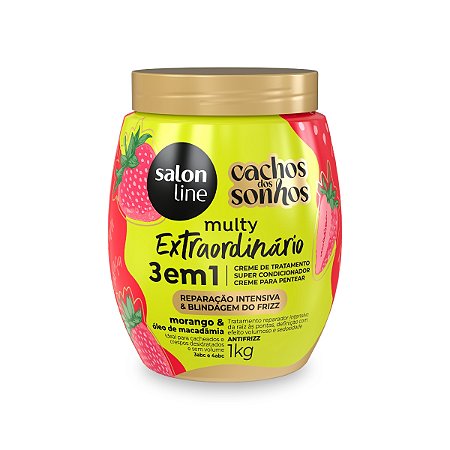 Creme 3/1 Antifrizz Definição Cachos Morango 1kg Salon Line