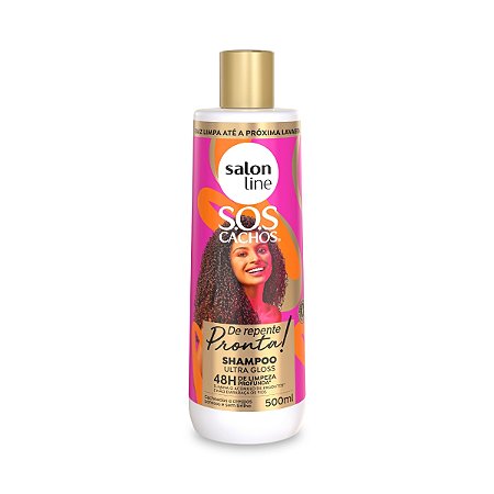 Condicionador Ultra Gloss Cachos Ultra Gloss De Repente Pronta Cabelos Hidratação Tratamento Antifrizz Framboesa 500ml, Salon Line