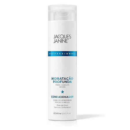 Condicionador Hidratação Profunda Maciez Prolongada Restauração dos Fios Brilho Cabelos Saudáveis 240ml Jacques Janine