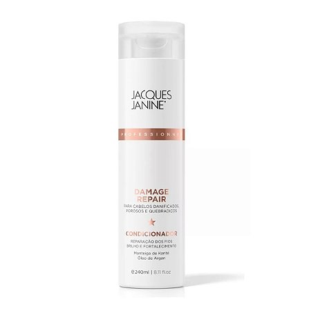 Condicionador Damage Repair Hidratação Profunda Reparo de Danos Tratamento Cabelos Secos Recontrução Total dos Fios 240ml, Jacques Janine