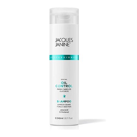 Shampoo Oil Control Limpeza Refrescante Controle Oleosidade Combate Caspa Cabelos Nutridos Brilho Saudável 240ml Jacques Janine