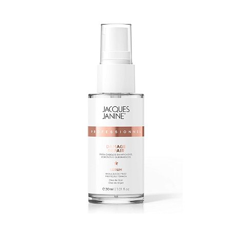 Sérum Finalizador Spray Capilar Damage Repair Controle do Frizz Brilho Intenso Fios Sedosos Cabelos Tratados 30ml Jacques Janine