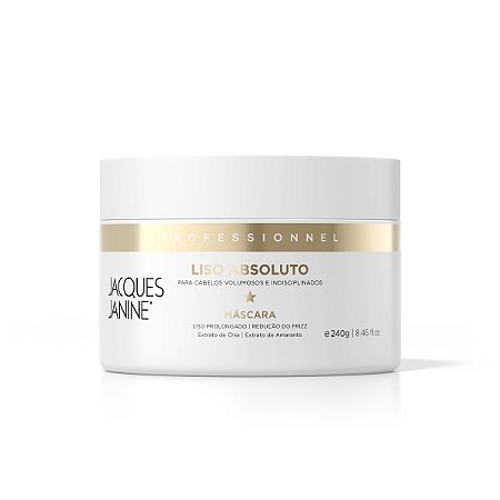 Máscara Tratamento Capilar Hidratação Nutrição Liso Absoluto Brilho Intenso Maciez Reparação Antifrizz 240g Jacques Janine
