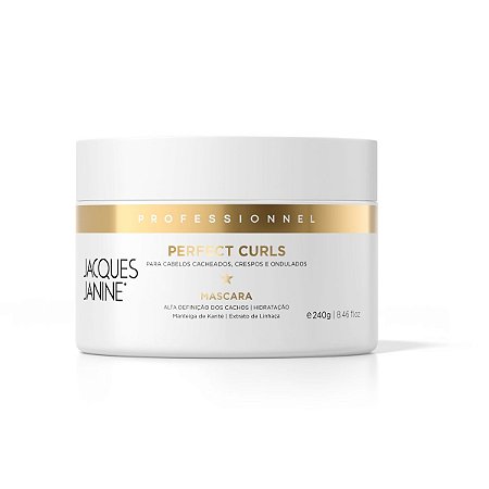 Máscara Perfect Curls Hidratação Definição Prolongada Antifrizz Cachos Brilho Saudável Fórmula Nutritiva 240g Jacques Janine