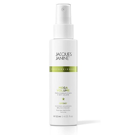 Spray Finalizador Capilar Mega Volume Fixação Leve Definição Antifrizz Brilho Prolongado Nutrição Cabelos Tratados 120ml Jacques Janine