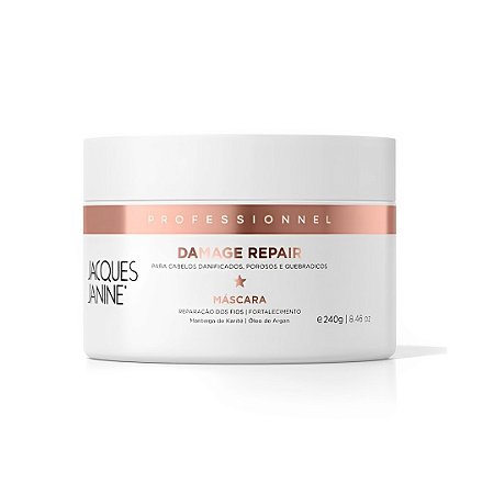Máscara Tratamento Hidratação Damage Repair Reparação Intensiva Nutrição dos Fios Antifrizz Brilho Intenso 240g Jacques Janine