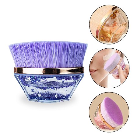 Pincel Mágico Oval Maquiagem Aplicação de Base Pó Contorno Rosto Cerdas Macias Colorido Make