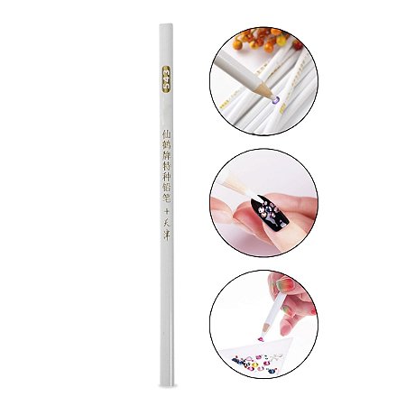 Lápis de Cera Pega Strass Pedraria Meia Pérola Aplique Unhas Decoradas Alongamento Gel Nail Art Branco