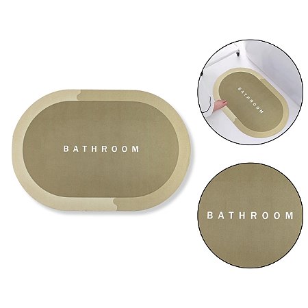 Tapete Redondo Verde-Claro Bathroom Emborrachado Segurança Antiderrapante Banho Box Banheiro Tecnologia Seca Rápido Design Elegante Macio