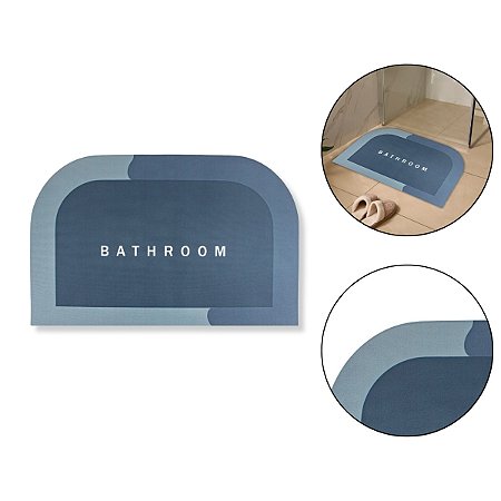 Tapete Emborrachado Azul Bathroom Segurança Antiderrapante Box Banho Decoração Banheiro Casa