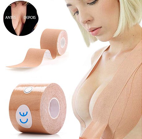 Sutiã Adesivo Invisível Rolo de Fita Levanta Seios Peitos, Boob Tape Alta Fixação