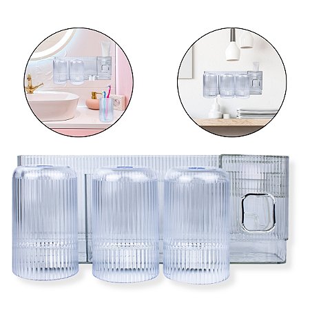 Dispenser Organizador Acrílico Banheiro Escova Pasta Dentes