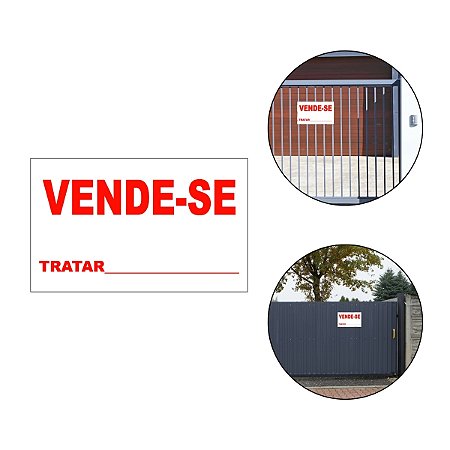 Placa Vende-se Chapa PS Casa Salão Comercial Venda 31x19cm