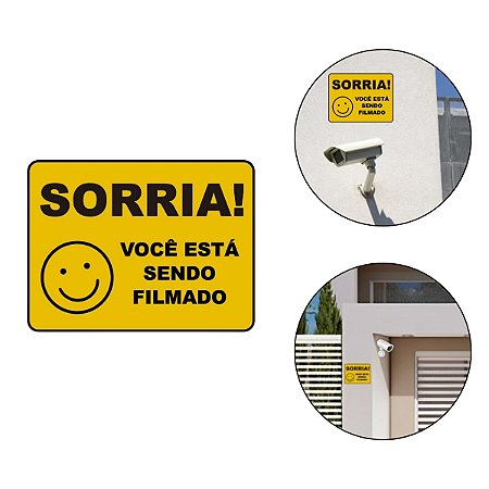 Placa Você Está Sendo Filmado Sinal PS Casa Salão Comercial
