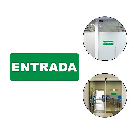 Placa de Plástico Vinil Entrada Lojas Clínicas Consultórios