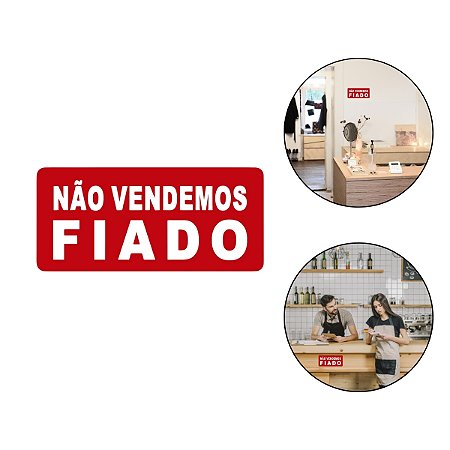 Placa Plástico Vinil Não Vendemos Fiado Lojas Bar 30 x 15 cm