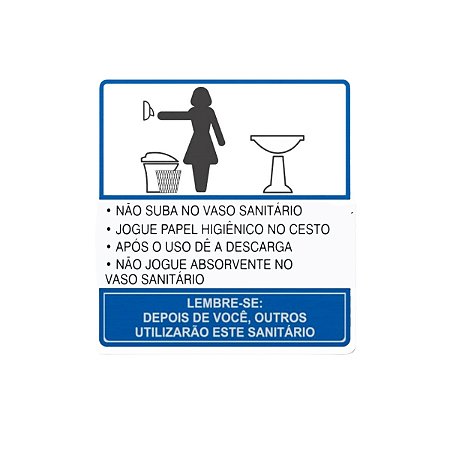 Placa Sinalização Banheiro Aviso Sanitário Feminino 16x16 Cm