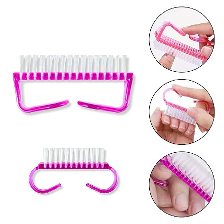Kit 2 Escovinhas Manicure Pedicure Limpeza Higiene de Unhas