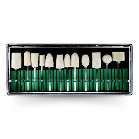 Kit 12 Brocas Feltro Polimento Brilho Unha de Gel Acrílico
