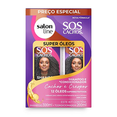 Kit Shampoo + Condicionador Cachos Super Óleos, Salon Line