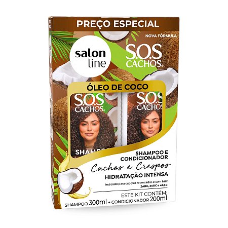 Shampoo 300ml + Condicionador 200ml Óleo de Coco Salon Line