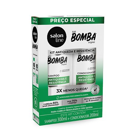 Kit Shampoo + Condicionador SOS Bomba Antiqueda Salon Line