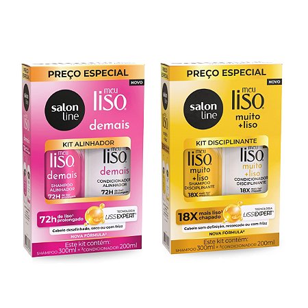 Kit Shampoo Condicionador Alinhador Disciplinante Salon Line