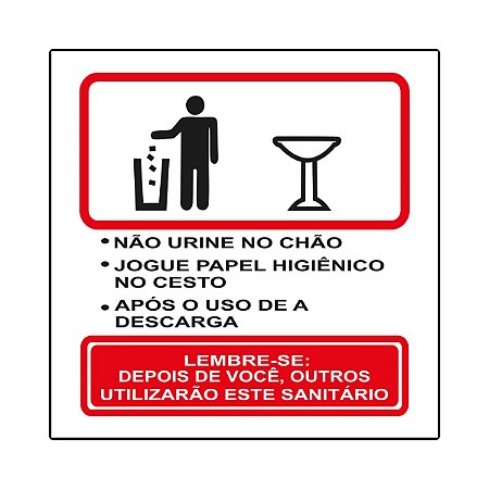 Placa Sinalização Banheiro Aviso Sanitário Masculino 15x15cm