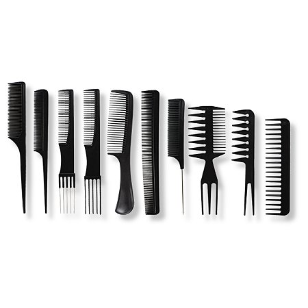 Kit 10 Pente Cabeleireiro Profissional Penteado Trança Corte