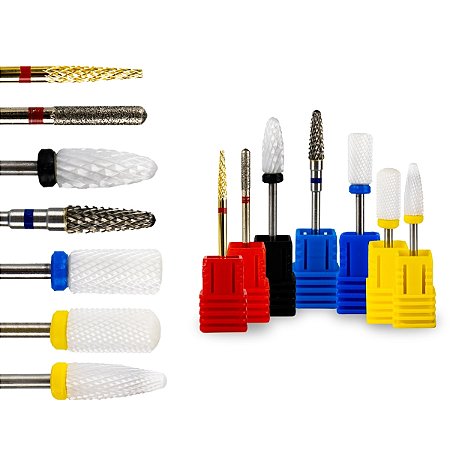 Kit 7 Broca Tungstênio Cerâmica Diamantada Unha Lixadeira