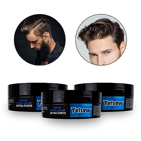 Kit 3 Cremes Modelador Extra Forte Cabelos 100g Yelsew